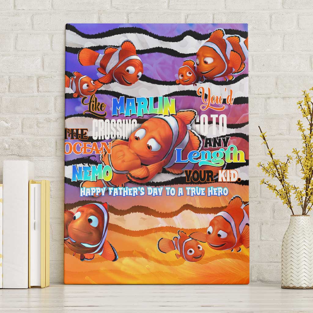 The Ocean Best Dad Canvas Wall Art Like Marlin Happy Fathers Day To a True Hero - Wonder Print Shop