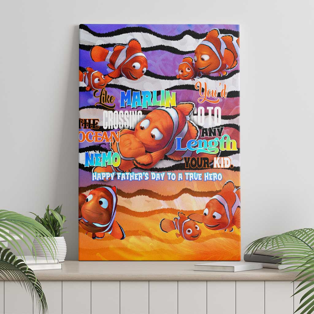 The Ocean Best Dad Canvas Wall Art Like Marlin Happy Fathers Day To a True Hero - Wonder Print Shop