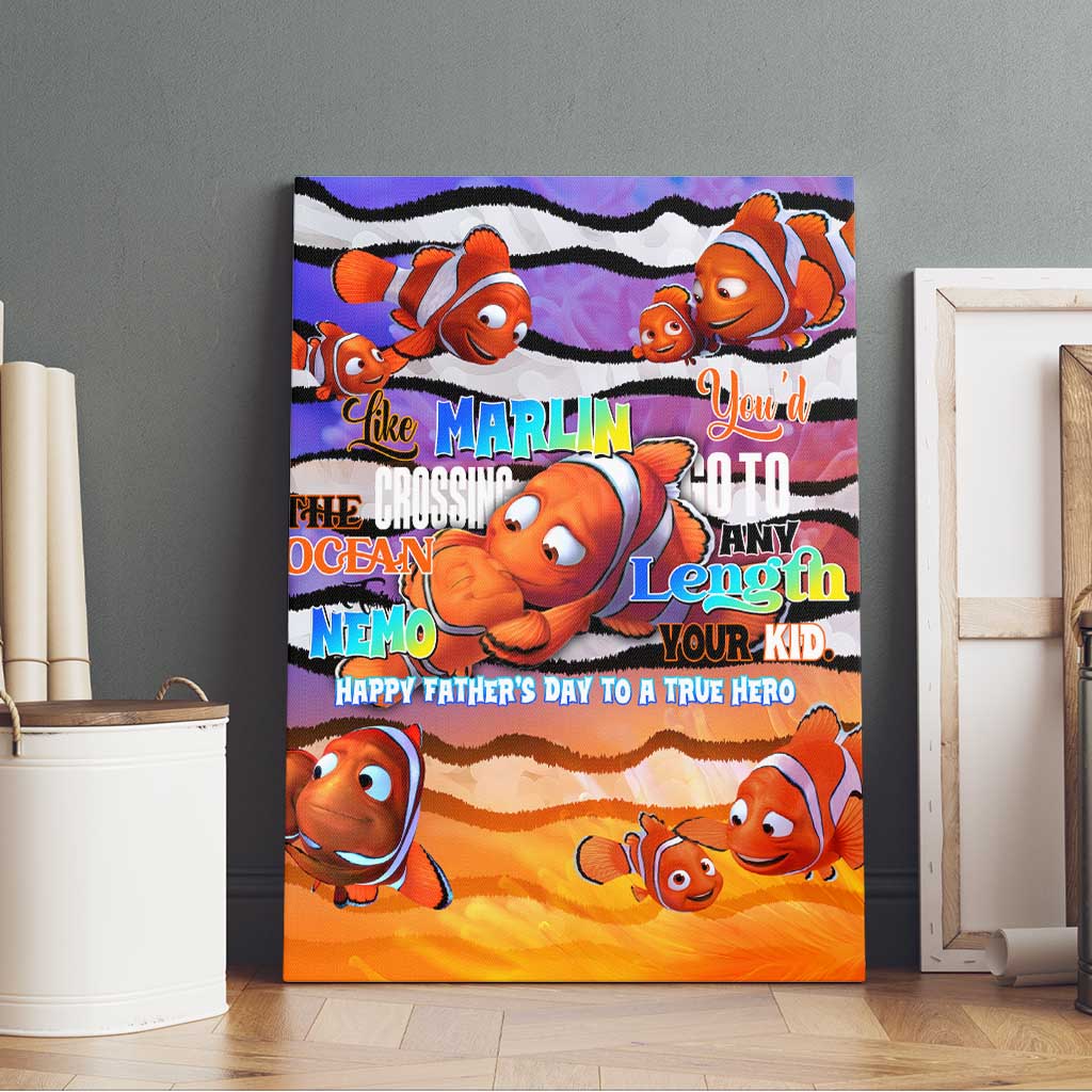 The Ocean Best Dad Canvas Wall Art Like Marlin Happy Fathers Day To a True Hero - Wonder Print Shop