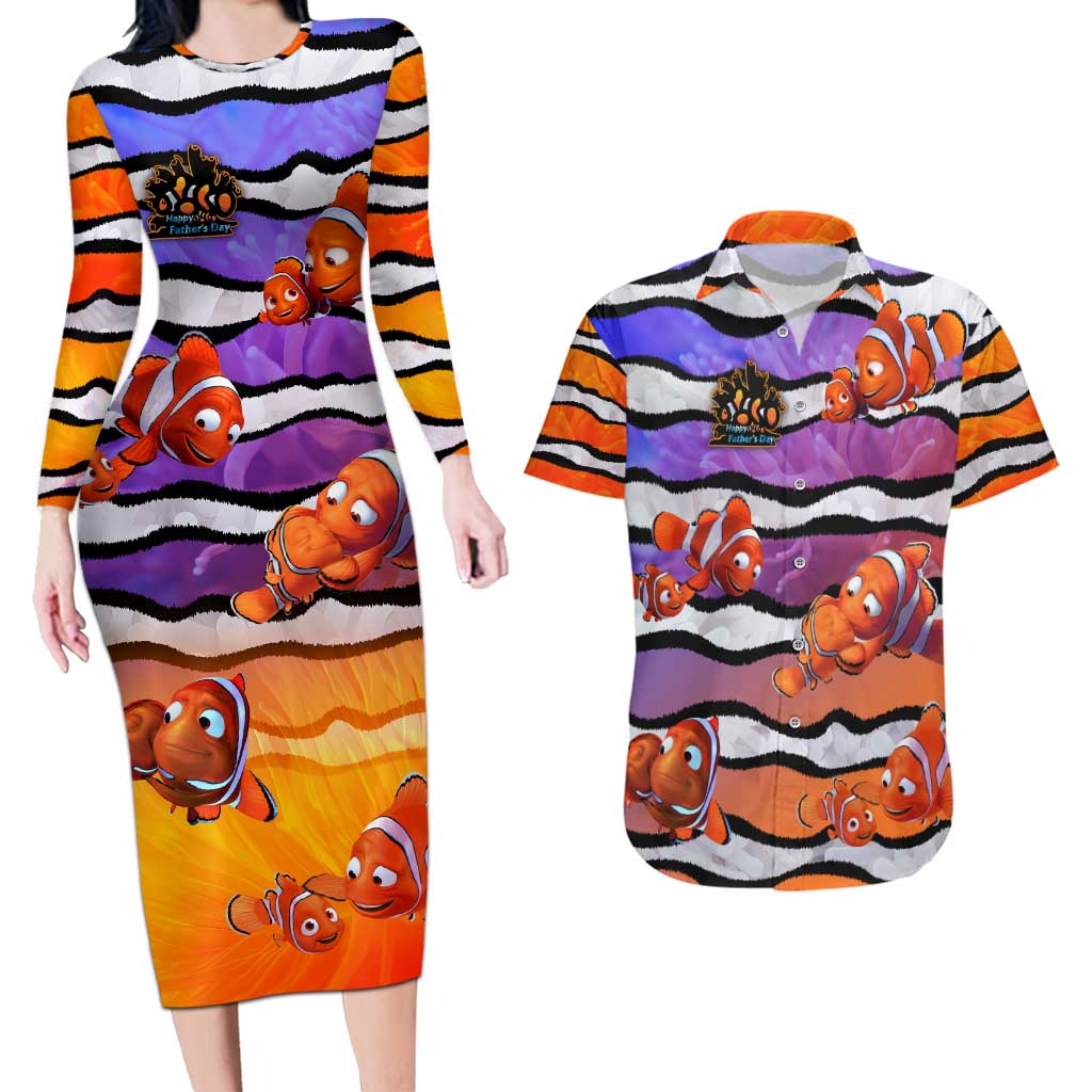 The Ocean Best Dad Couples Matching Long Sleeve Bodycon Dress and Hawaiian Shirt Like Marlin Happy Fathers Day To a True Hero - Wonder Print Shop