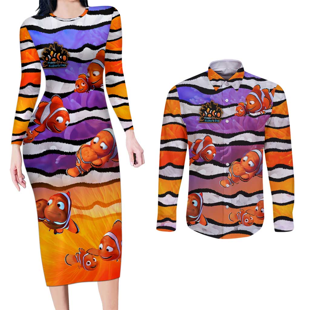 The Ocean Best Dad Couples Matching Long Sleeve Bodycon Dress and Long Sleeve Button Shirt Like Marlin Happy Fathers Day To a True Hero - Wonder Print Shop