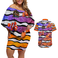 The Ocean Best Dad Couples Matching Off Shoulder Short Dress and Hawaiian Shirt Like Marlin Happy Fathers Day To a True Hero - Wonder Print Shop