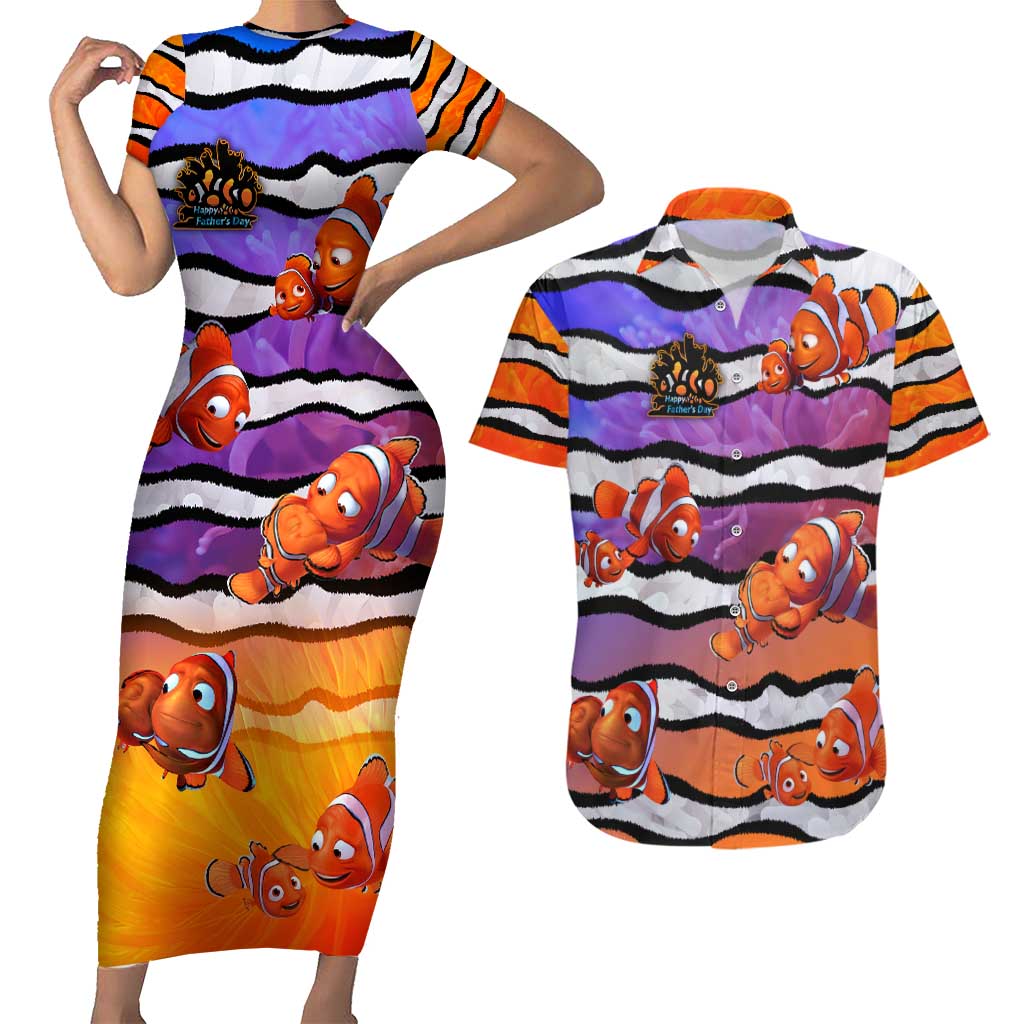 The Ocean Best Dad Couples Matching Short Sleeve Bodycon Dress and Hawaiian Shirt Like Marlin Happy Fathers Day To a True Hero - Wonder Print Shop