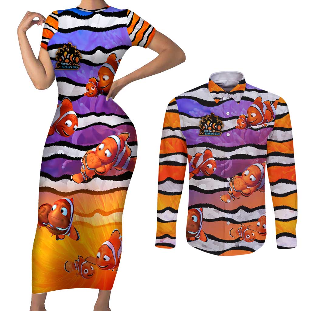 The Ocean Best Dad Couples Matching Short Sleeve Bodycon Dress and Long Sleeve Button Shirt Like Marlin Happy Fathers Day To a True Hero - Wonder Print Shop