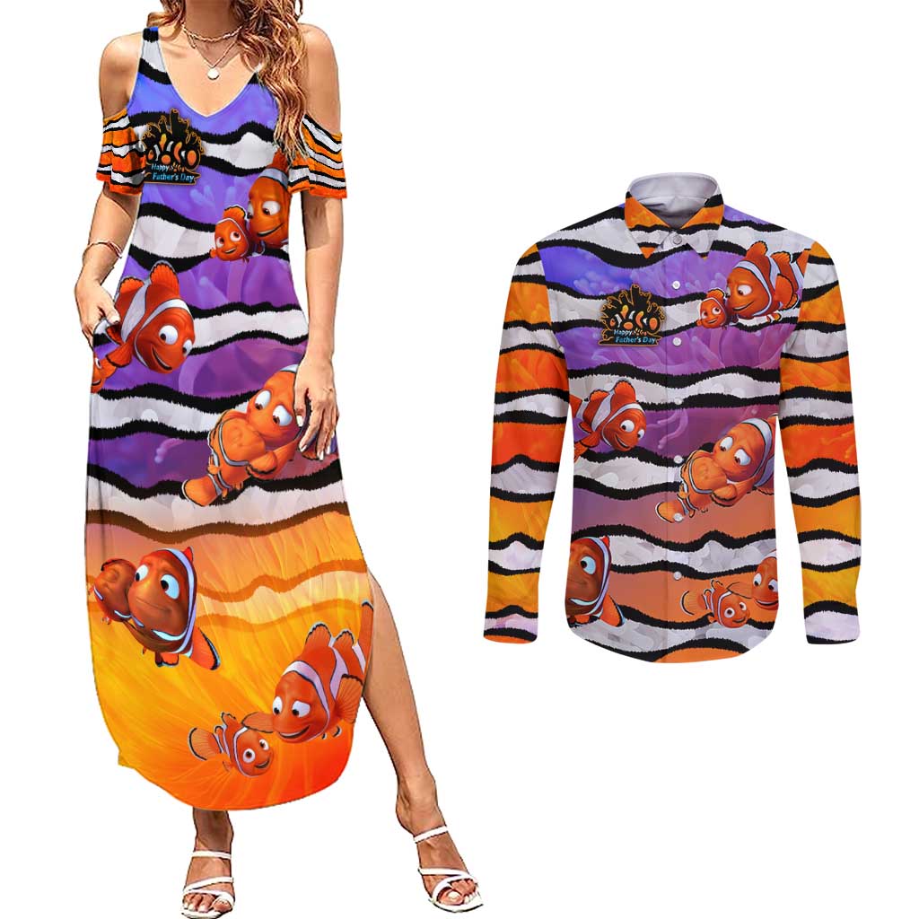 The Ocean Best Dad Couples Matching Summer Maxi Dress and Long Sleeve Button Shirt Like Marlin Happy Fathers Day To a True Hero - Wonder Print Shop