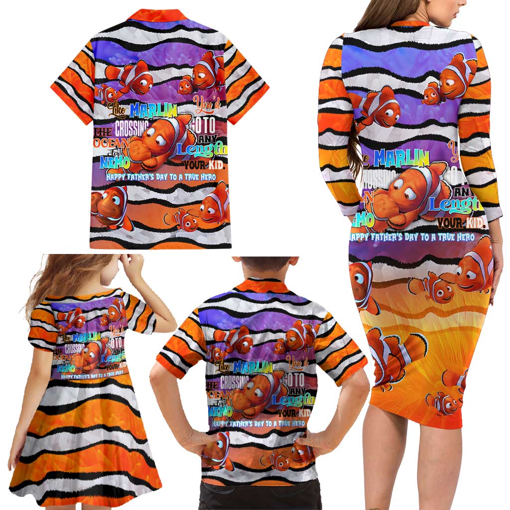 The Ocean Best Dad Family Matching Long Sleeve Bodycon Dress and Hawaiian Shirt Like Marlin Happy Fathers Day To a True Hero - Wonder Print Shop