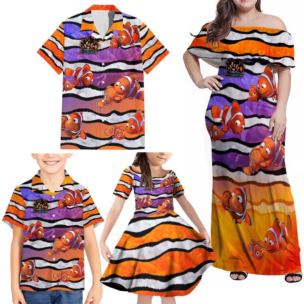 The Ocean Best Dad Family Matching Off Shoulder Maxi Dress and Hawaiian Shirt Like Marlin Happy Fathers Day To a True Hero - Wonder Print Shop