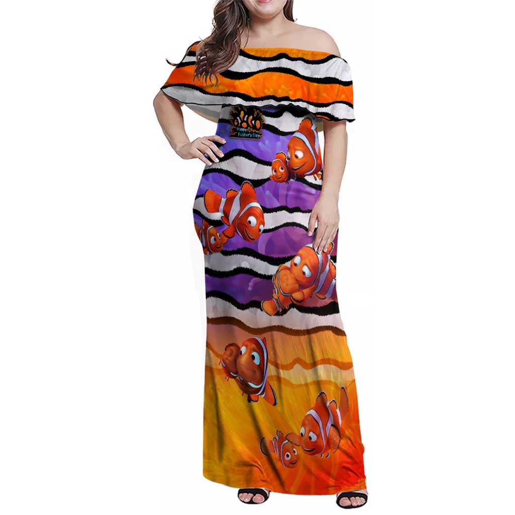 The Ocean Best Dad Family Matching Off Shoulder Maxi Dress and Hawaiian Shirt Like Marlin Happy Fathers Day To a True Hero - Wonder Print Shop