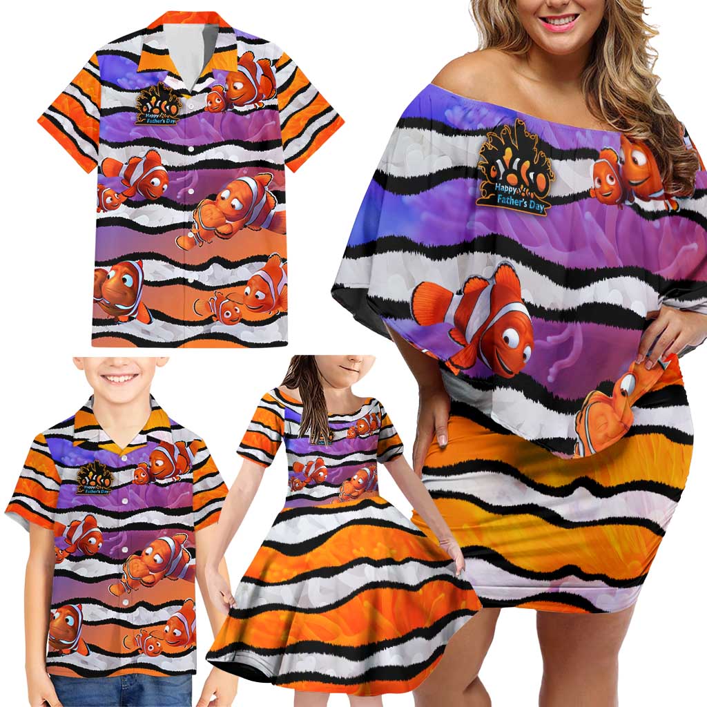 The Ocean Best Dad Family Matching Off Shoulder Short Dress and Hawaiian Shirt Like Marlin Happy Fathers Day To a True Hero - Wonder Print Shop