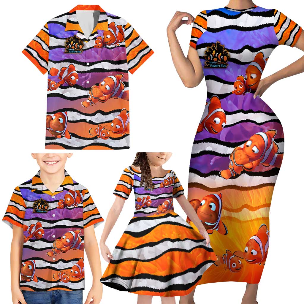 The Ocean Best Dad Family Matching Short Sleeve Bodycon Dress and Hawaiian Shirt Like Marlin Happy Fathers Day To a True Hero - Wonder Print Shop