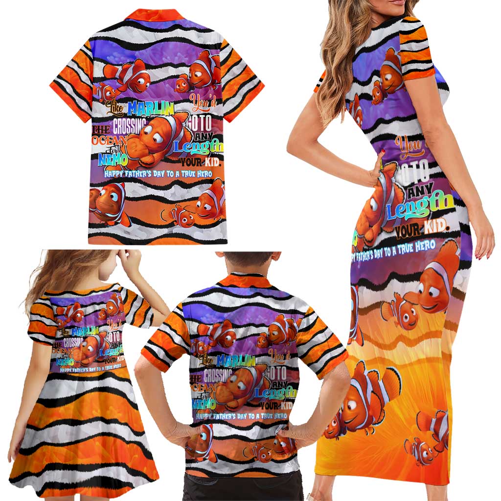 The Ocean Best Dad Family Matching Short Sleeve Bodycon Dress and Hawaiian Shirt Like Marlin Happy Fathers Day To a True Hero - Wonder Print Shop