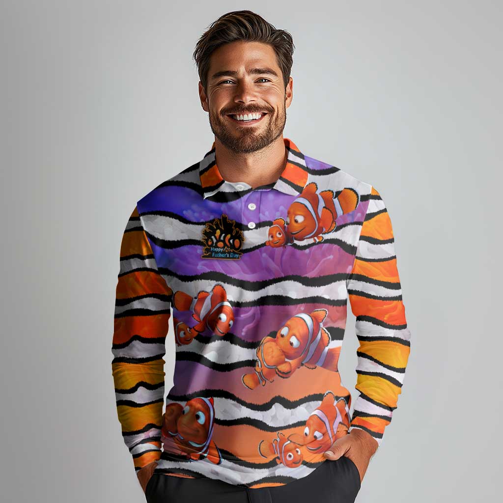 The Ocean Best Dad Long Sleeve Polo Shirt Like Marlin Happy Fathers Day To a True Hero - Wonder Print Shop