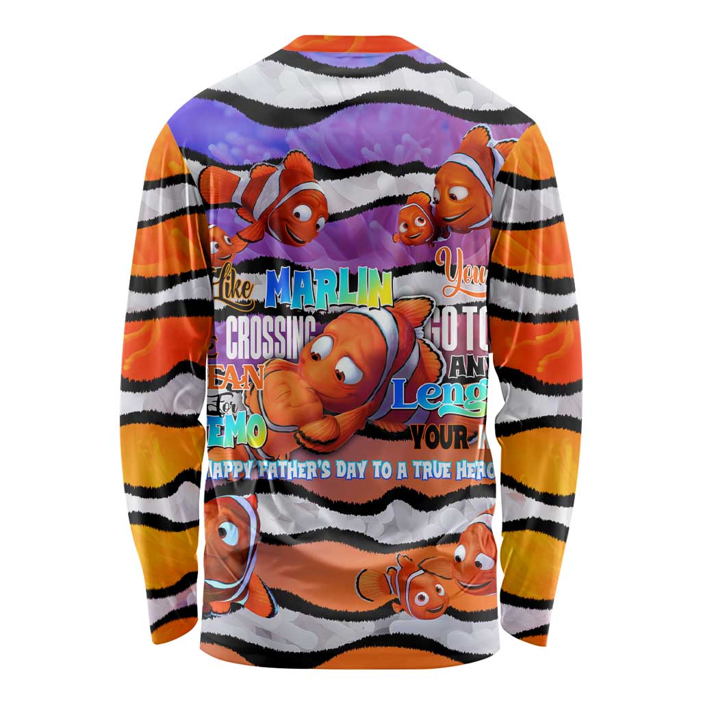 The Ocean Best Dad Long Sleeve Shirt Like Marlin Happy Fathers Day To a True Hero - Wonder Print Shop