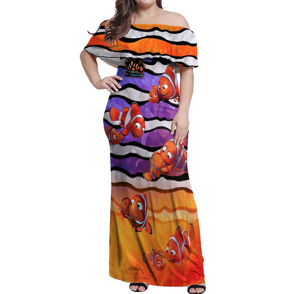 The Ocean Best Dad Off Shoulder Maxi Dress Like Marlin Happy Fathers Day To a True Hero - Wonder Print Shop