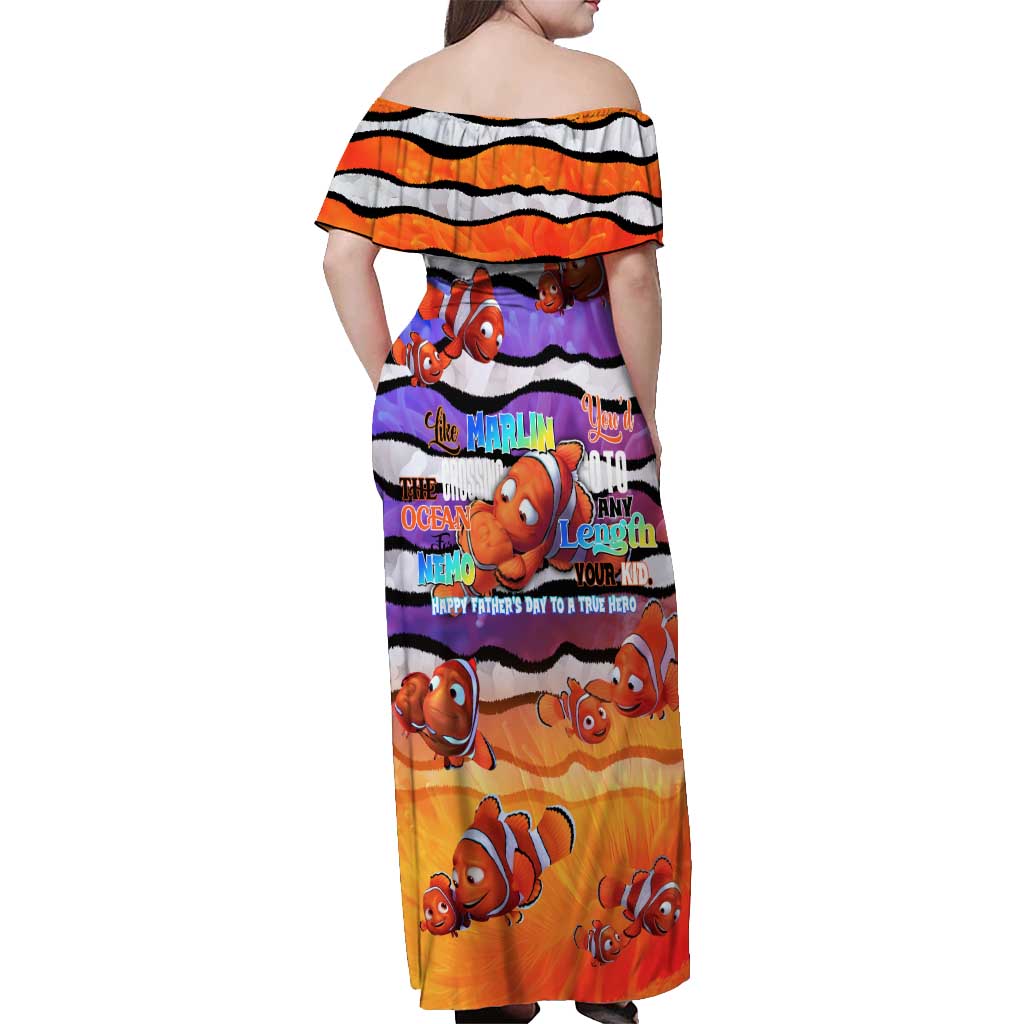 The Ocean Best Dad Off Shoulder Maxi Dress Like Marlin Happy Fathers Day To a True Hero - Wonder Print Shop