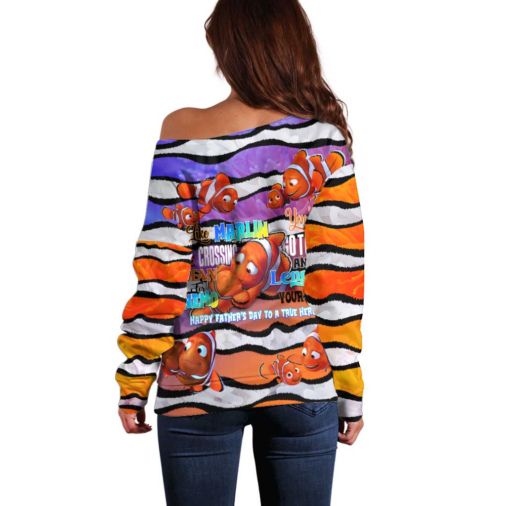 The Ocean Best Dad Off Shoulder Sweater Like Marlin Happy Fathers Day To a True Hero - Wonder Print Shop