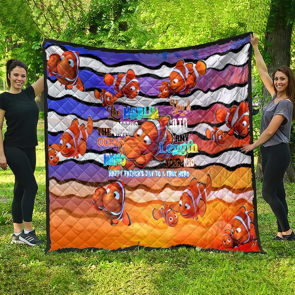 The Ocean Best Dad Quilt Like Marlin Happy Fathers Day To a True Hero - Wonder Print Shop