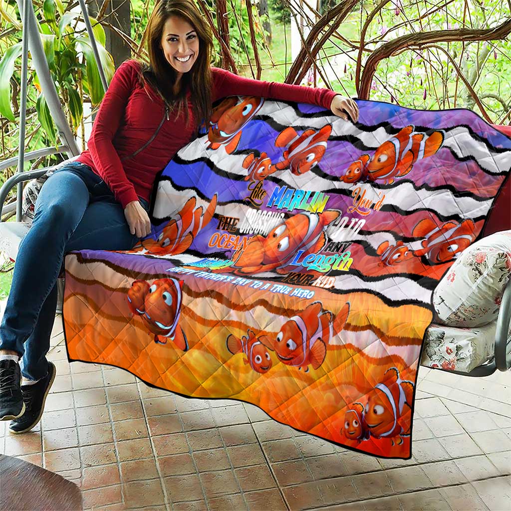 The Ocean Best Dad Quilt Like Marlin Happy Fathers Day To a True Hero - Wonder Print Shop