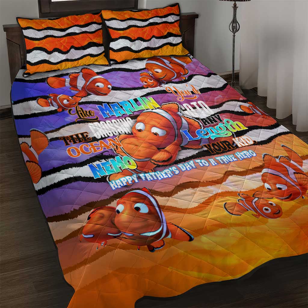 The Ocean Best Dad Quilt Bed Set Like Marlin Happy Fathers Day To a True Hero - Wonder Print Shop