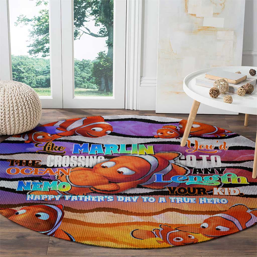 The Ocean Best Dad Round Carpet Like Marlin Happy Fathers Day To a True Hero - Wonder Print Shop