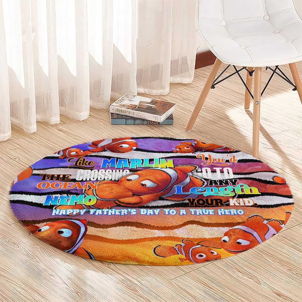 The Ocean Best Dad Round Carpet Like Marlin Happy Fathers Day To a True Hero - Wonder Print Shop