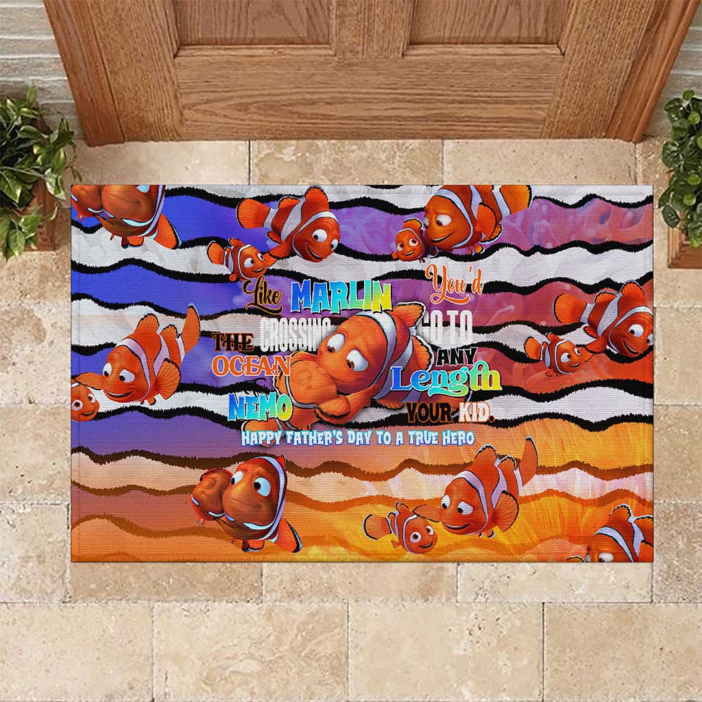 The Ocean Best Dad Rubber Doormat Like Marlin Happy Fathers Day To a True Hero - Wonder Print Shop