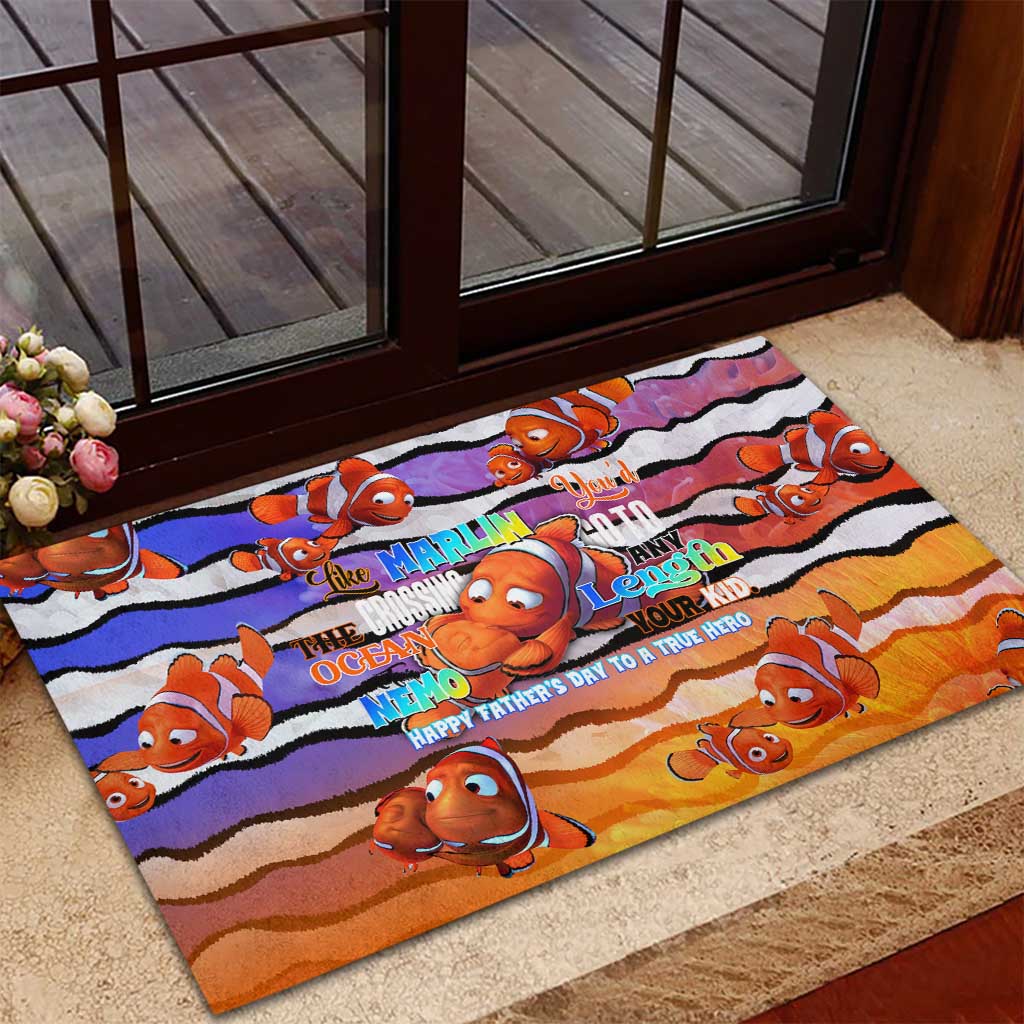 The Ocean Best Dad Rubber Doormat Like Marlin Happy Fathers Day To a True Hero - Wonder Print Shop