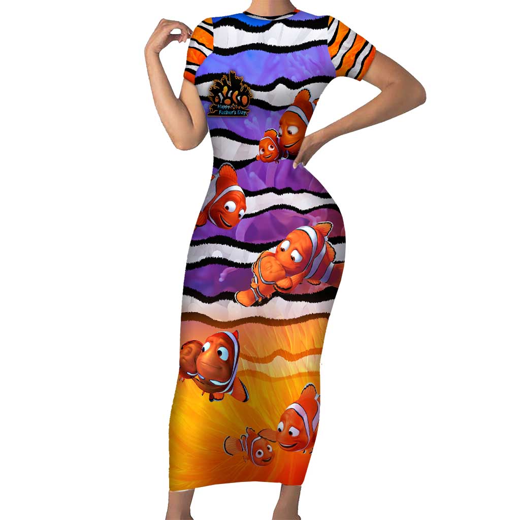 The Ocean Best Dad Short Sleeve Bodycon Dress Like Marlin Happy Fathers Day To a True Hero - Wonder Print Shop