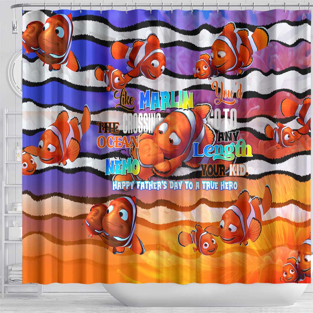 The Ocean Best Dad Shower Curtain Like Marlin Happy Fathers Day To a True Hero - Wonder Print Shop