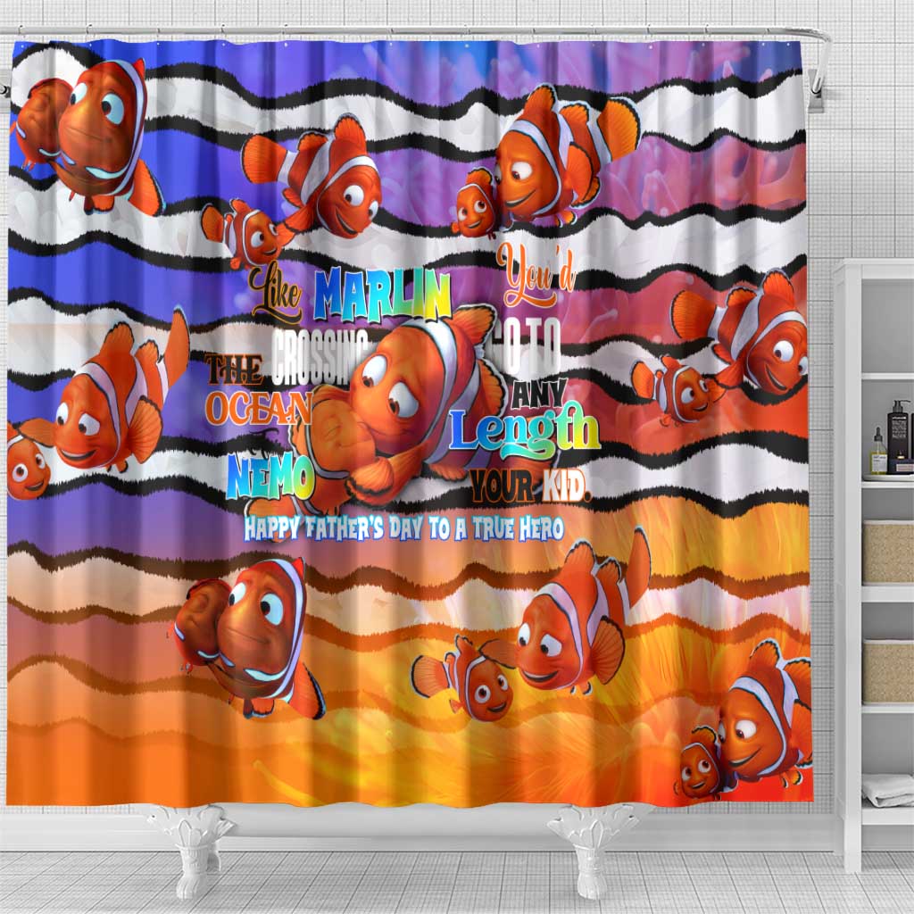 The Ocean Best Dad Shower Curtain Like Marlin Happy Fathers Day To a True Hero - Wonder Print Shop