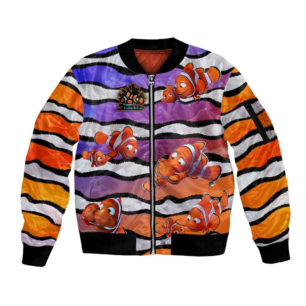The Ocean Best Dad Sleeve Zip Bomber Jacket Like Marlin Happy Fathers Day To a True Hero - Wonder Print Shop