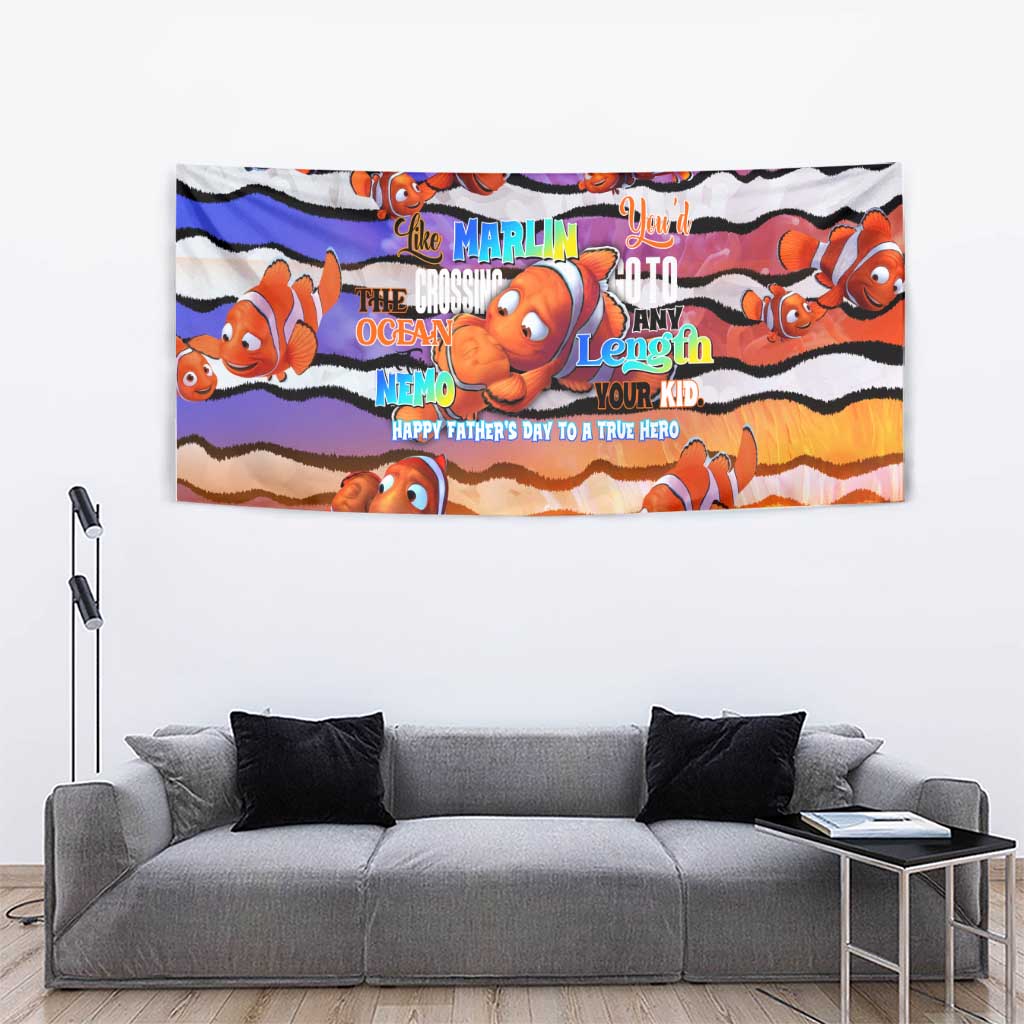 The Ocean Best Dad Tapestry Like Marlin Happy Fathers Day To a True Hero - Wonder Print Shop