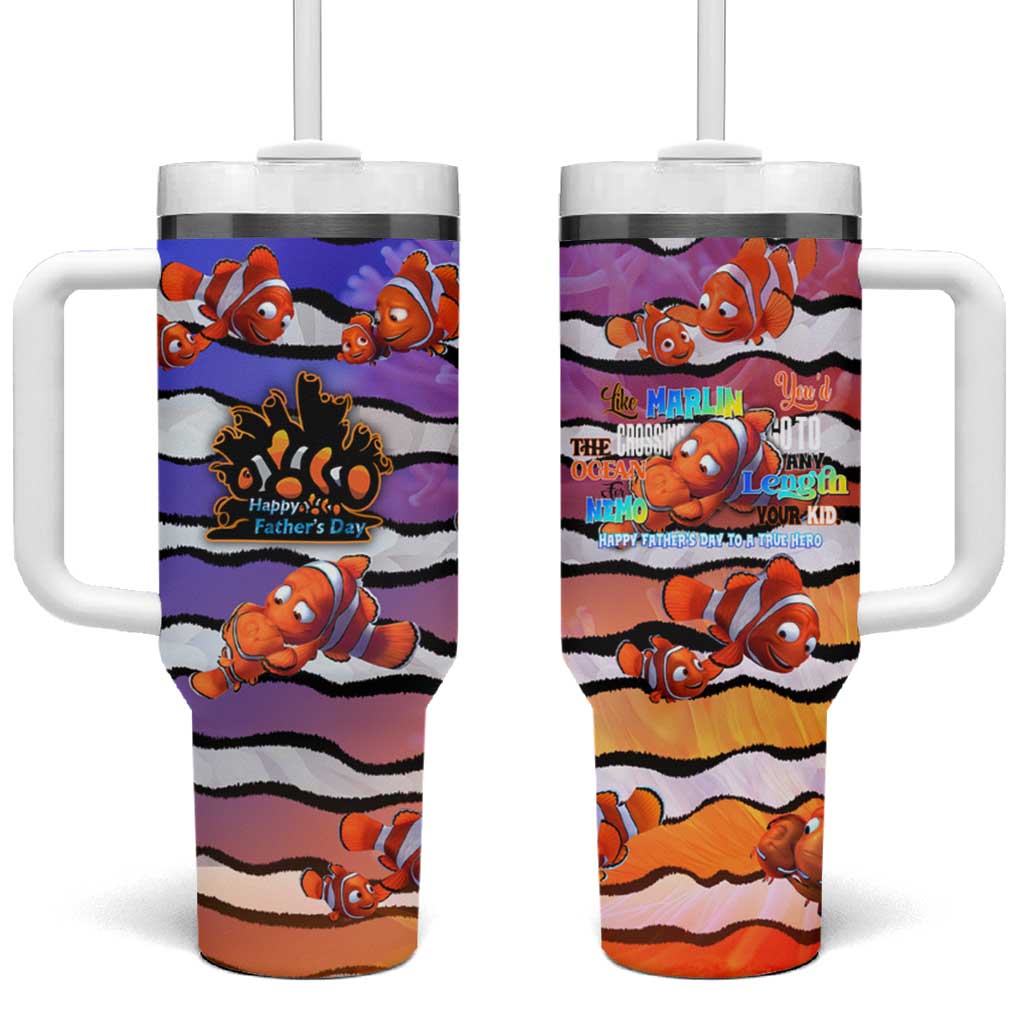 The Ocean Best Dad Tumbler With Handle Like Marlin Happy Fathers Day To a True Hero - Wonder Print Shop