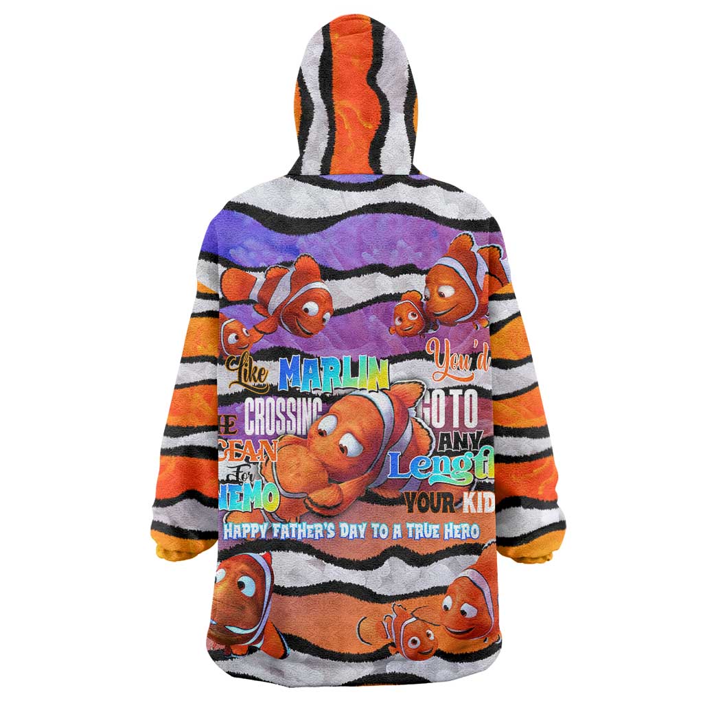 The Ocean Best Dad Wearable Blanket Hoodie Like Marlin Happy Fathers Day To a True Hero - Wonder Print Shop