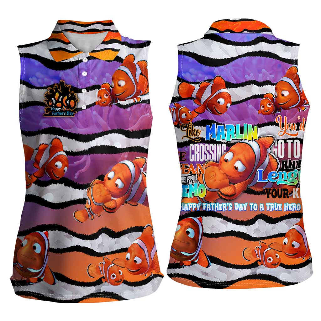 The Ocean Best Dad Women Sleeveless Polo Shirt Like Marlin Happy Fathers Day To a True Hero - Wonder Print Shop