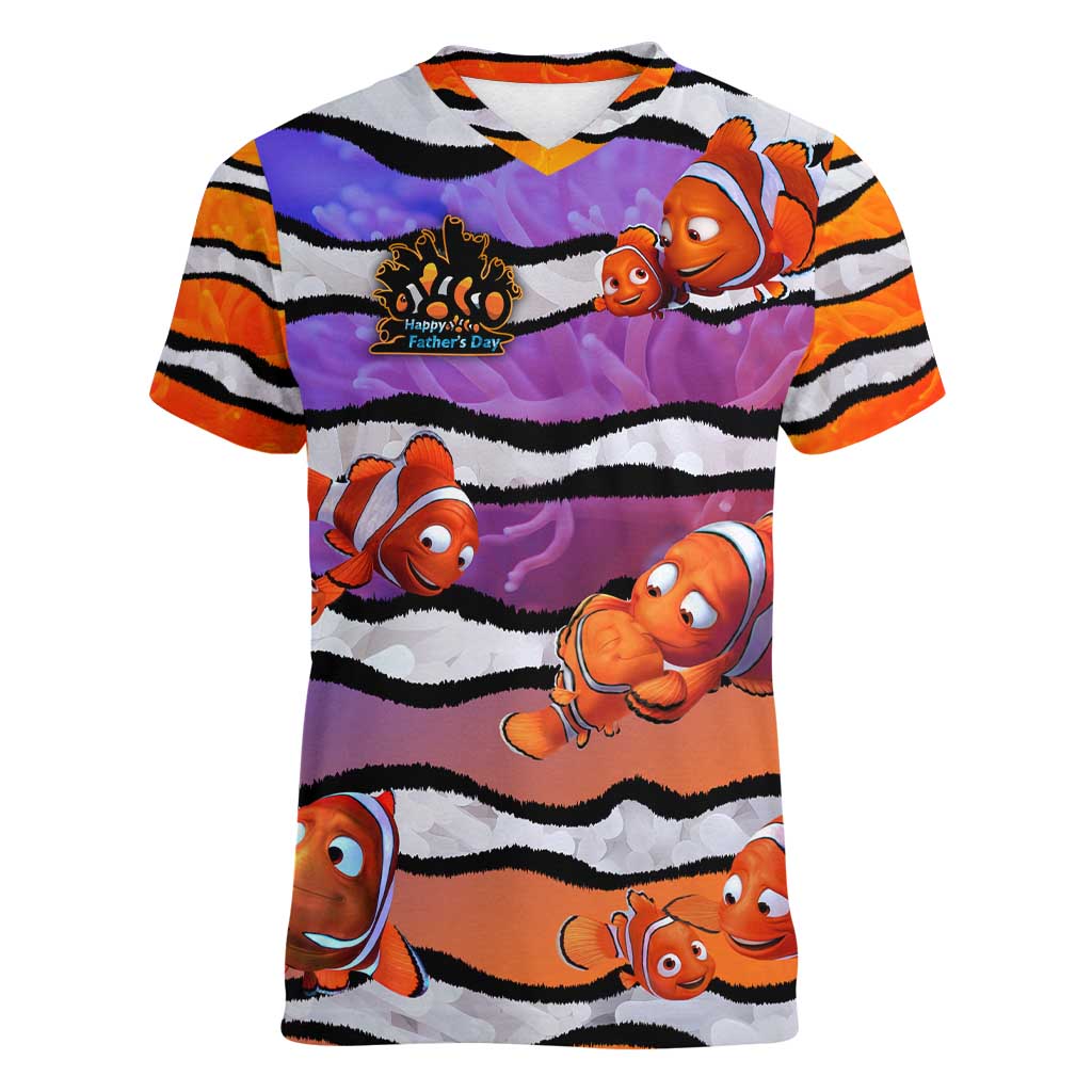 The Ocean Best Dad Women V-Neck T-Shirt Like Marlin Happy Fathers Day To a True Hero - Wonder Print Shop