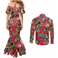 festival-memories-skull-couples-matching-mermaid-dress-and-long-sleeve-button-shirts