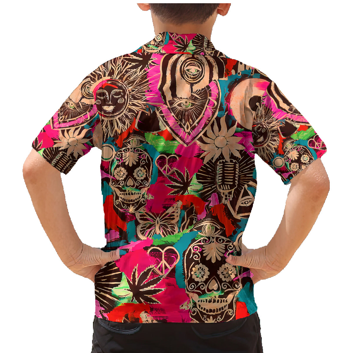 Festival Memories Skull Family Matching Mermaid Dress and Hawaiian Shirt - Wonder Print Shop