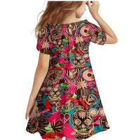 Festival Memories Skull Family Matching Mermaid Dress and Hawaiian Shirt - Wonder Print Shop