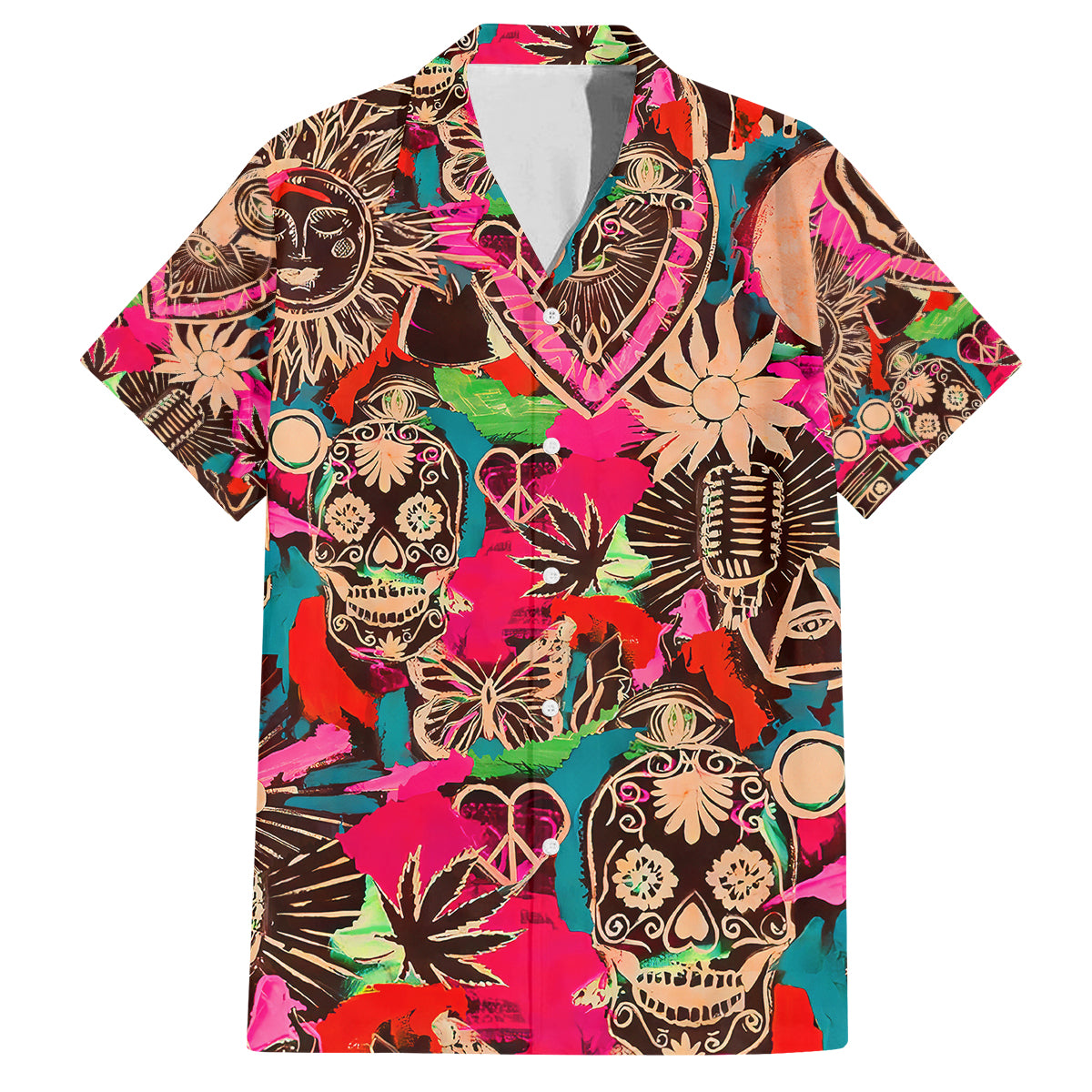 Festival Memories Skull Family Matching Puletasi Dress and Hawaiian Shirt - Wonder Print Shop