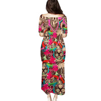 Festival Memories Skull Family Matching Puletasi Dress and Hawaiian Shirt - Wonder Print Shop