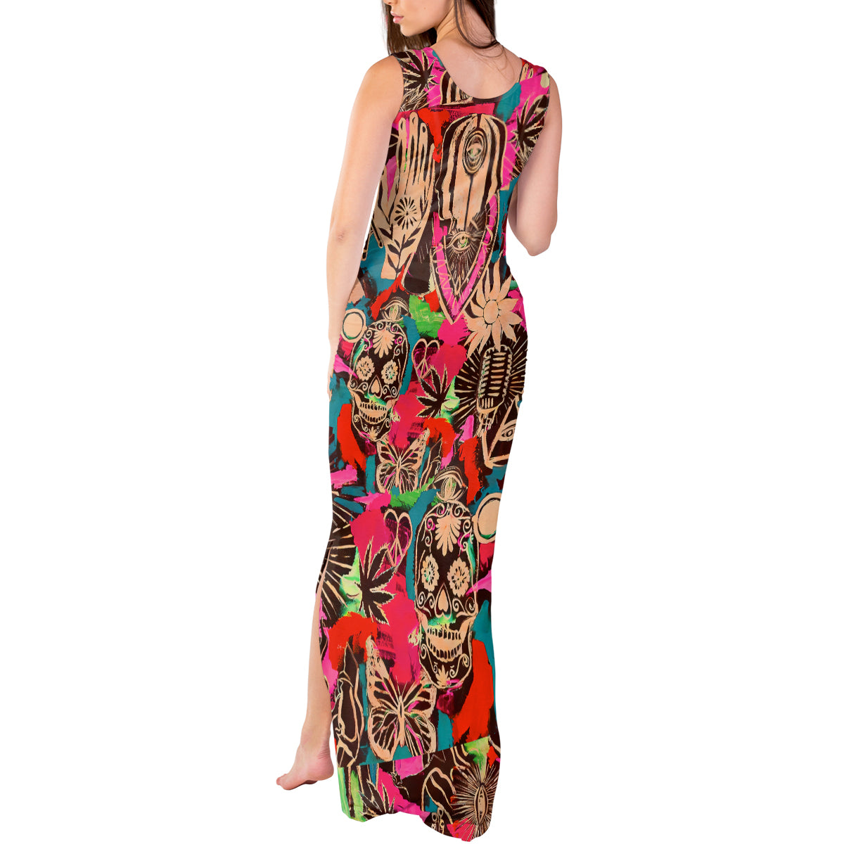 Festival Memories Skull Tank Maxi Dress - Wonder Print Shop