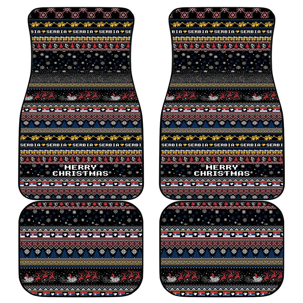 Serbia Car Mats Merry Christmas Family and Friends - Wonder Print Shop
