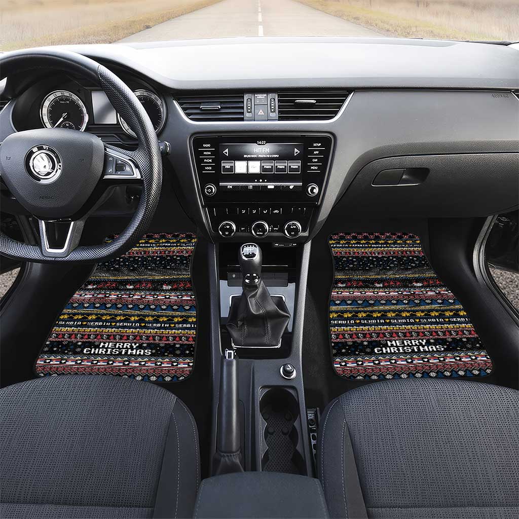 Serbia Car Mats Merry Christmas Family and Friends - Wonder Print Shop