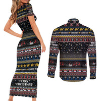 Serbia Couples Matching Short Sleeve Bodycon Dress and Long Sleeve Button Shirt Merry Christmas Family and Friends - Wonder Print Shop