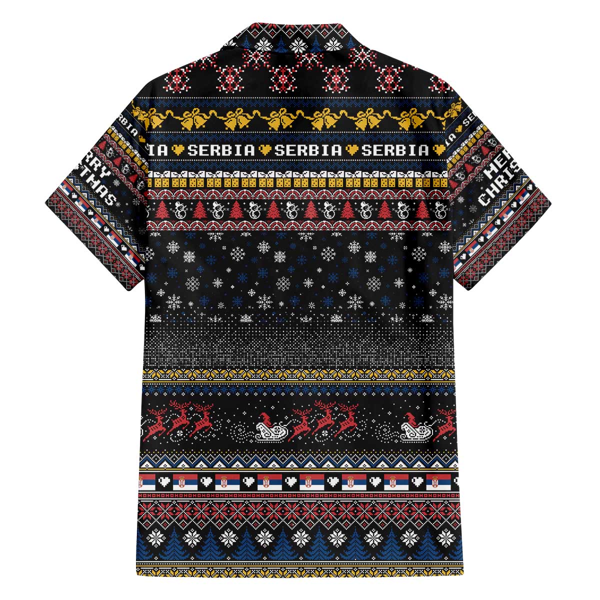 Serbia Family Matching Off The Shoulder Long Sleeve Dress and Hawaiian Shirt Merry Christmas Family and Friends - Wonder Print Shop