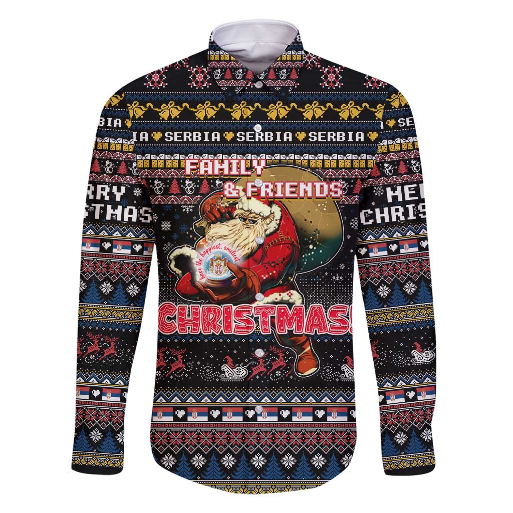 Serbia Family Matching Off Shoulder Short Dress and Hawaiian Shirt Merry Christmas Family and Friends - Wonder Print Shop