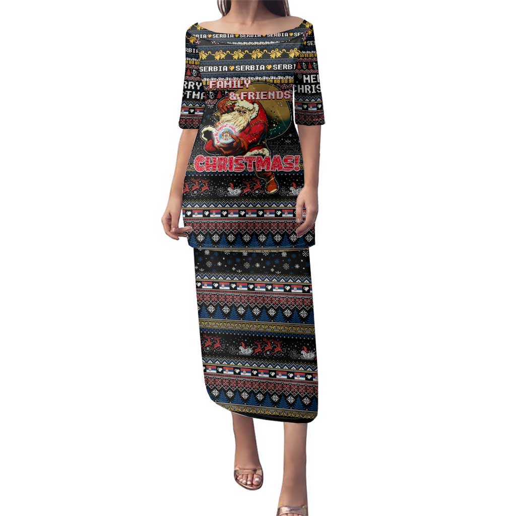 Serbia Family Matching Puletasi and Hawaiian Shirt Merry Christmas Family and Friends - Wonder Print Shop