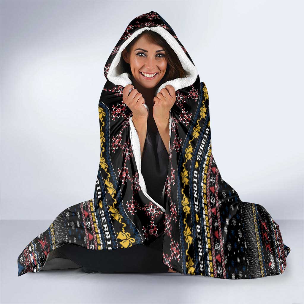 Serbia Hooded Blanket Merry Christmas Family and Friends DT02