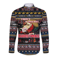 Serbia Long Sleeve Button Shirt Merry Christmas Family and Friends - Wonder Print Shop
